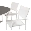 Store Copacabana Tuinmeubelset Tafel O140Cm En 6 Stoel Santorini Wit, Grijs, Cremekleur. Tuinset