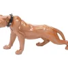 Outlet Decoratief Beeldje Panter Met Halsband, Antiek Hoogglans Met Kraag Standbeeld