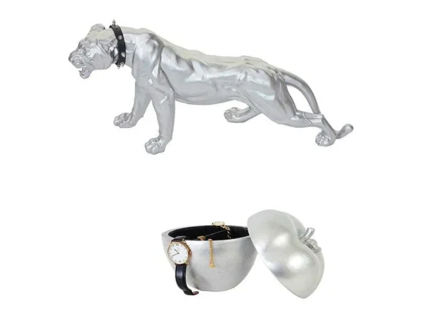 Clearance Decoratiefiguur Luipaard Appel (Set Van 2) Standbeeld