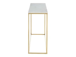 Clearance Design Sidetable Aretha - Marmer En Metaal - Wit En Goudkleurig - Van Sidetable