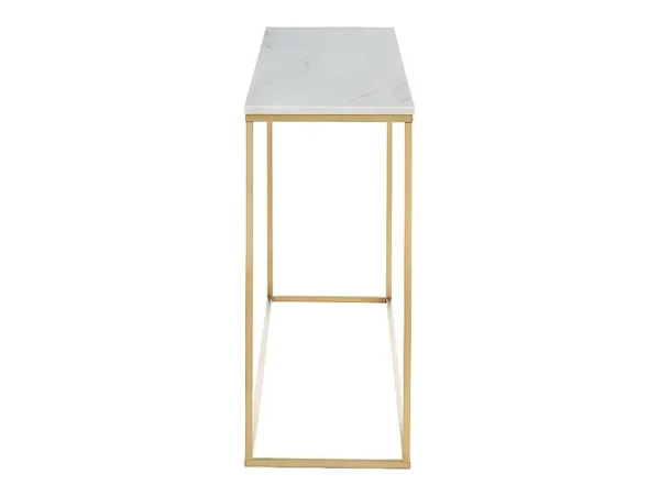 Clearance Design Sidetable Aretha - Marmer En Metaal - Wit En Goudkleurig - Van Sidetable