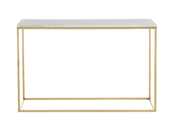 Clearance Design Sidetable Aretha - Marmer En Metaal - Wit En Goudkleurig - Van Sidetable