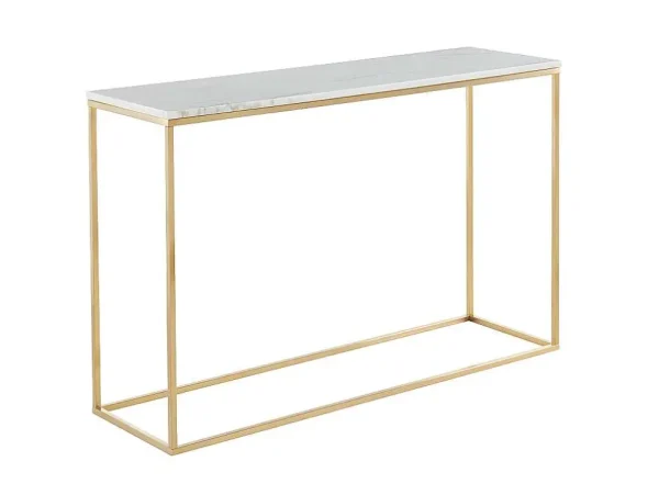 Clearance Design Sidetable Aretha - Marmer En Metaal - Wit En Goudkleurig - Van Sidetable