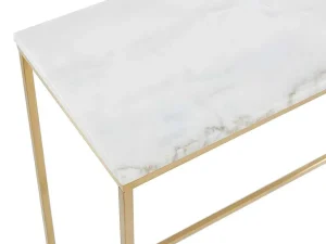 Clearance Design Sidetable Aretha - Marmer En Metaal - Wit En Goudkleurig - Van Sidetable