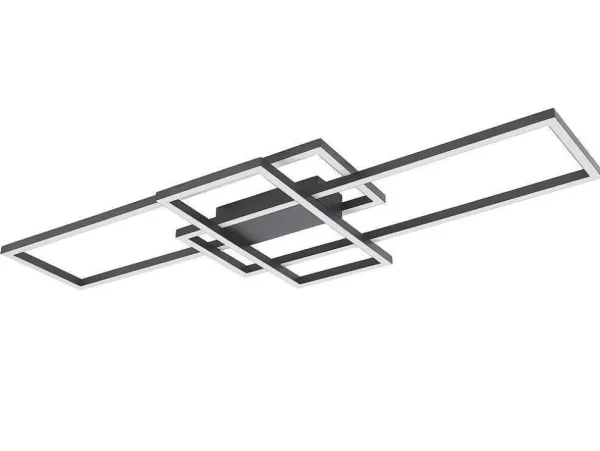Cheap Design-Plafondlamp Met Ledverlichting Van Aluminium En Metaal - L104 X H42 Cm - Zwart - Harlow Plafondlamp