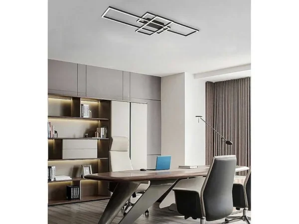 Cheap Design-Plafondlamp Met Ledverlichting Van Aluminium En Metaal - L104 X H42 Cm - Zwart - Harlow Plafondlamp