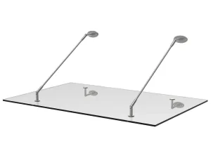 Best Deurluifel Van Roestvrij Staal 150 X 100 Cm Plat En Kantelbaar, Zilver - Rami Luifel En Afdak