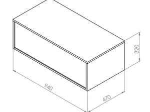 New Donker Naturel En Wit Hangend Badkamermeubel Met Enkele Wastafel En Twee Lades - 94 Cm - Teana Ii Badkamermeubel Met Enkele Wastafel