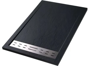 Store Douchebak Lyros Inclusief Sifon - 1600 X 800 X 40 Mm - Zwart Douchebak