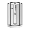 Fashion Douchecabine Met Massagefunctie Van Bamboevezel - Mat Zwart - L80 X B80 X H225 Cm - Zalifa Douchecabine