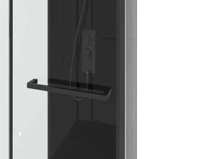 Clearance Douchecabine Met Omkeerbare Plaatsingsrichting En Aanpasbare Hoogte - Zwart - L90 X B90 X H213/232 Cm - Damilu Douchecabine