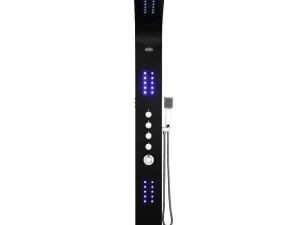Cheap Douchekolom Felicita Met Thermostaatkraan, Balneotherapie En Led-Verlichting - 20*165Cm - Zwart Douchekolom