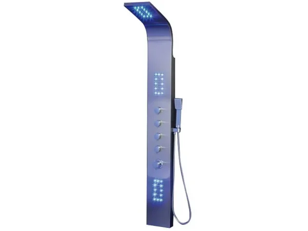 Discount Douchekolom Felicita Met Thermostaatkraan, Balneotherapie En Led-Verlichting - 20*165 Cm Douchekolom