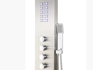 Discount Douchekolom Felicita Met Thermostaatkraan, Balneotherapie En Led-Verlichting - 20*165 Cm Douchekolom