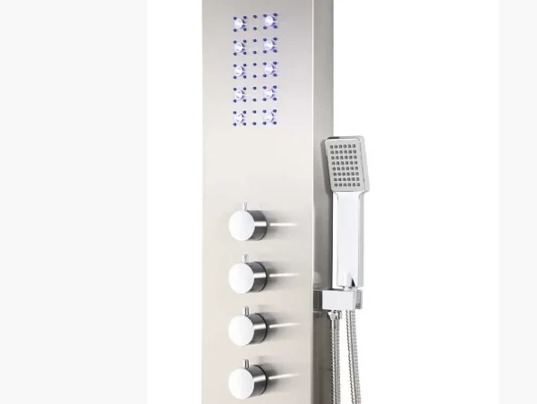 Discount Douchekolom Felicita Met Thermostaatkraan, Balneotherapie En Led-Verlichting - 20*165 Cm Douchekolom