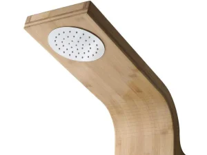 Store Douchekolom Met Massagestralen Tissia, Tropische Regen En Paneel Van Bamboe - 20 X 140 Cm Douchekolom