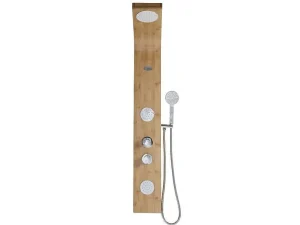 Store Douchekolom Met Massagestralen Tissia, Tropische Regen En Paneel Van Bamboe - 20 X 140 Cm Douchekolom
