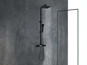 Hot Douchekolom Peneda Van Mat Zwart Roestvrij Staal - 125 Cm Douchekolom