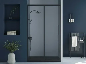 Best Doucheschuifdeur In Industriele Stijl - Zwart Mat - 120 X 195 Cm - Toroni Douchewand