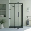 Sale Douchewand Met Draaideur, Mat Zwart, Industriele Stijl - 120 X 80 X 195 Cm - Toroni Douchewand