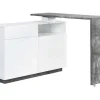 Flash Sale Draaibaar Barmeubel Eldir - 2 Deuren, 1 Lade En 1 Nis - Mdf - Witgelakt & Betonkleur Barmeubel