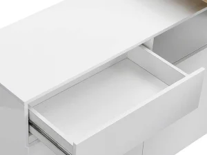 Store Draaibaar Barmeubel Eldir- 2 Deuren, 1 Lade En 1 Nis - Mdf - Witgelakt & Eiken Barmeubel