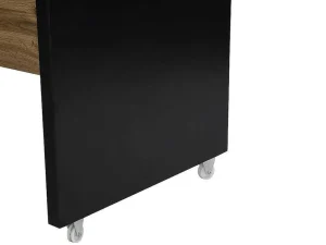 Hot Draaibaar Barmeubel Eldir - 2 Deuren, 1 Lade En 1 Nis - Mdf - Eiken & Zwart Barmeubel