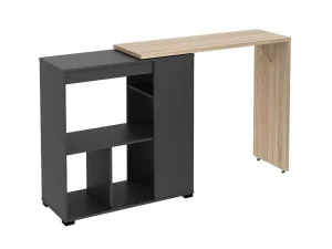 Clearance Draaibaar Barmeubel Met Opbergruimte - Naturel En Antraciet - Saturne Barmeubel