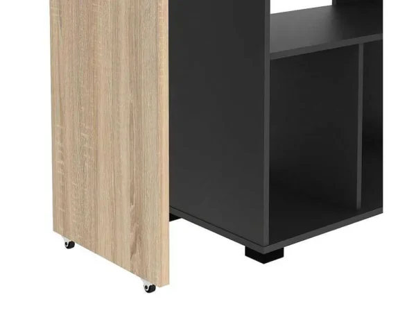Clearance Draaibaar Barmeubel Met Opbergruimte - Naturel En Antraciet - Saturne Barmeubel