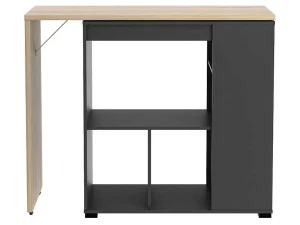 Clearance Draaibaar Barmeubel Met Opbergruimte - Naturel En Antraciet - Saturne Barmeubel