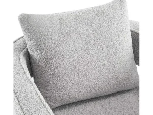 Clearance 360° Draaibare Fauteuil In Grijze Badstof Met Kussen Fauteuil Stof