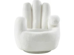 Shop Draaiende Fauteuil Van Imitatiebont Catchy - Wit Handstoel