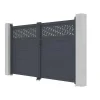 Cheap Draaipoort Van Aluminium Met Motieven - Halfopengewerkt - L. 305 X H. 182 Cm - Antraciet - Bazio Hekjes & Poorten