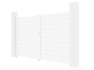 Best Draaipoort Van Aluminium L305 X H181 Cm Wit - Nazario Hekjes & Poorten