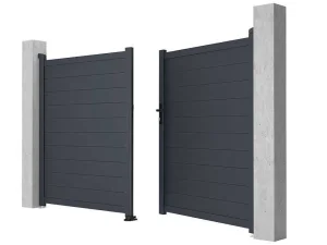 Clearance Draaipoort Van Aluminium Antraciet - L305 X 181 Cm - Nazario Hekjes & Poorten