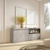 Sale Dressoir, Opbergkast, 210, 4 Deuren, Elektrische Haard Xxl, Cement Buffetkast
