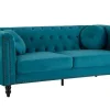 Cheap Drie- En Tweezitsbank Van Blauwgroen Velours Turner Bankstel 3+2