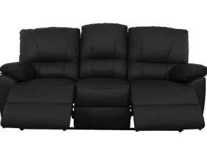 Cheap Driezits- En Tweezits Relaxbank Van Leer Marcis - Zwart - Elektrisch Bankstel 3+2
