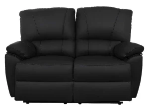 Cheap Driezits- En Tweezits Relaxbank Van Leer Marcis - Zwart - Elektrisch Bankstel 3+2