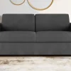 Discount Driezits Express Bedbank Van Stof Calife - Grijs - Slaap Afmeting 140 Cm - Matras 22 Cm Slaapbank Met Matras