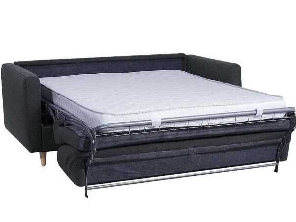 Hot Driezits Express Bedbank Van Stof Ganoa - Antraciet Slaapbank Met Matras