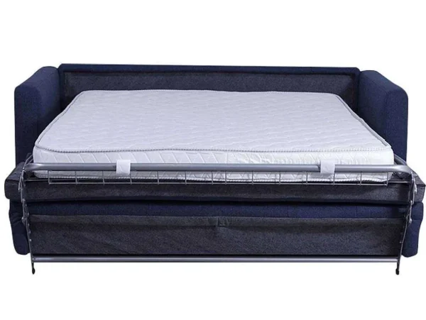Hot Driezits Express Bedbank Van Stof Ganoa - Antraciet Slaapbank Met Matras