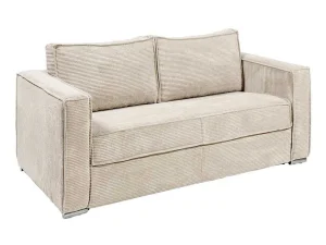Cheap Driezits Express Slaapbank Van Ribfluweel - Beige - Loreto 2En 3-Zitsbank