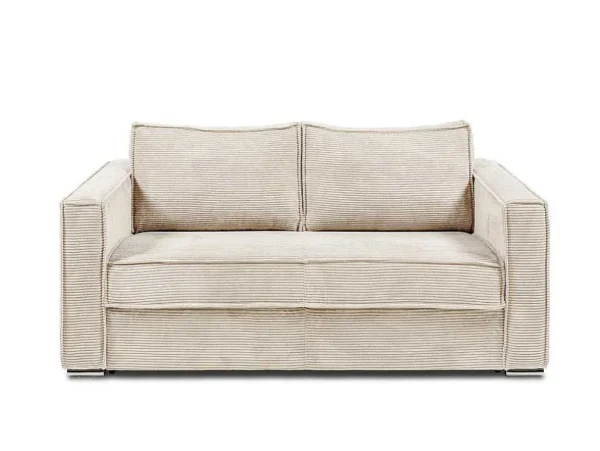 Cheap Driezits Express Slaapbank Van Ribfluweel - Beige - Loreto 2En 3-Zitsbank