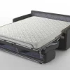 Best Sale Driezits Express-Bedbank Van Stof Calife - Grijs Slaapbank Met Matras