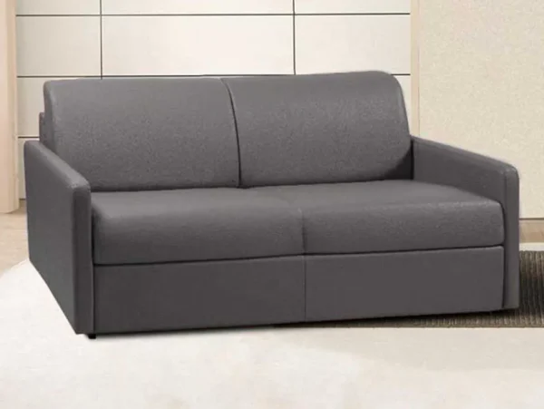 Fashion Driezits Express-Bedbank Van Kunstleer Calife - Grijs - Slaapafmeting 140 Cm Speciale Modellen Zitbanken & Fauteuils