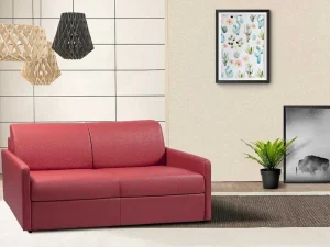Fashion Driezits Express-Bedbank Van Kunstleer Calife - Grijs - Slaapafmeting 140 Cm Speciale Modellen Zitbanken & Fauteuils