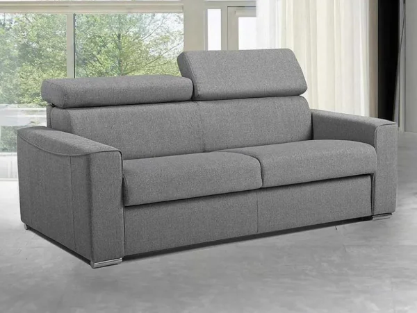 Best Sale Driezits Express-Bedbank Van Stof Vizir - Grijs - Slaapafmeting 140 Cm Speciale Modellen Zitbanken & Fauteuils