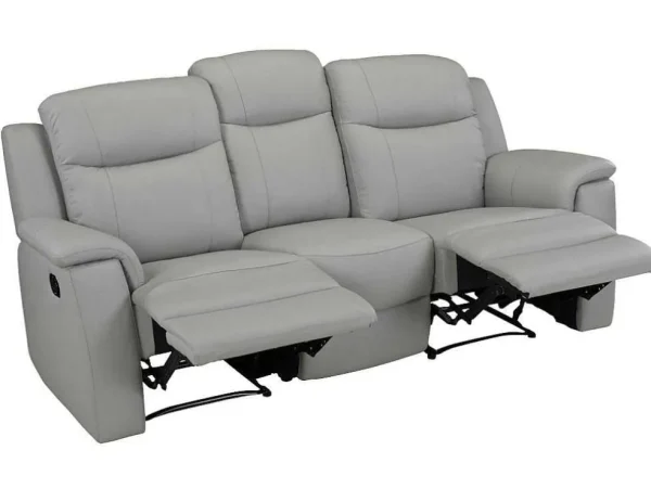 Hot Driezits Relaxbank Evasion Van Leer - Licht Grijs Relaxbanken Met Manuele Relaxfunctie