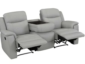 Hot Driezits Relaxbank Evasion Van Leer - Licht Grijs Relaxbanken Met Manuele Relaxfunctie